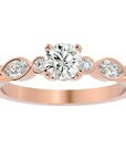 Inel De Logodnă Solitaire Retro cu Diamante Create în Laborator de 0.91 ct din 18k Aur Roz - Castelo.ro
