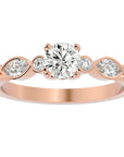 Inel De Logodnă Solitaire Retro din Aur 14k cu Diamante Create în Laborator de 0.91 ct din 14k Aur Roz - Castelo.ro