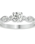 Inel De Logodnă Solitaire Retro cu Diamante Naturale de 0.91 ct din Platina - Castelo.ro