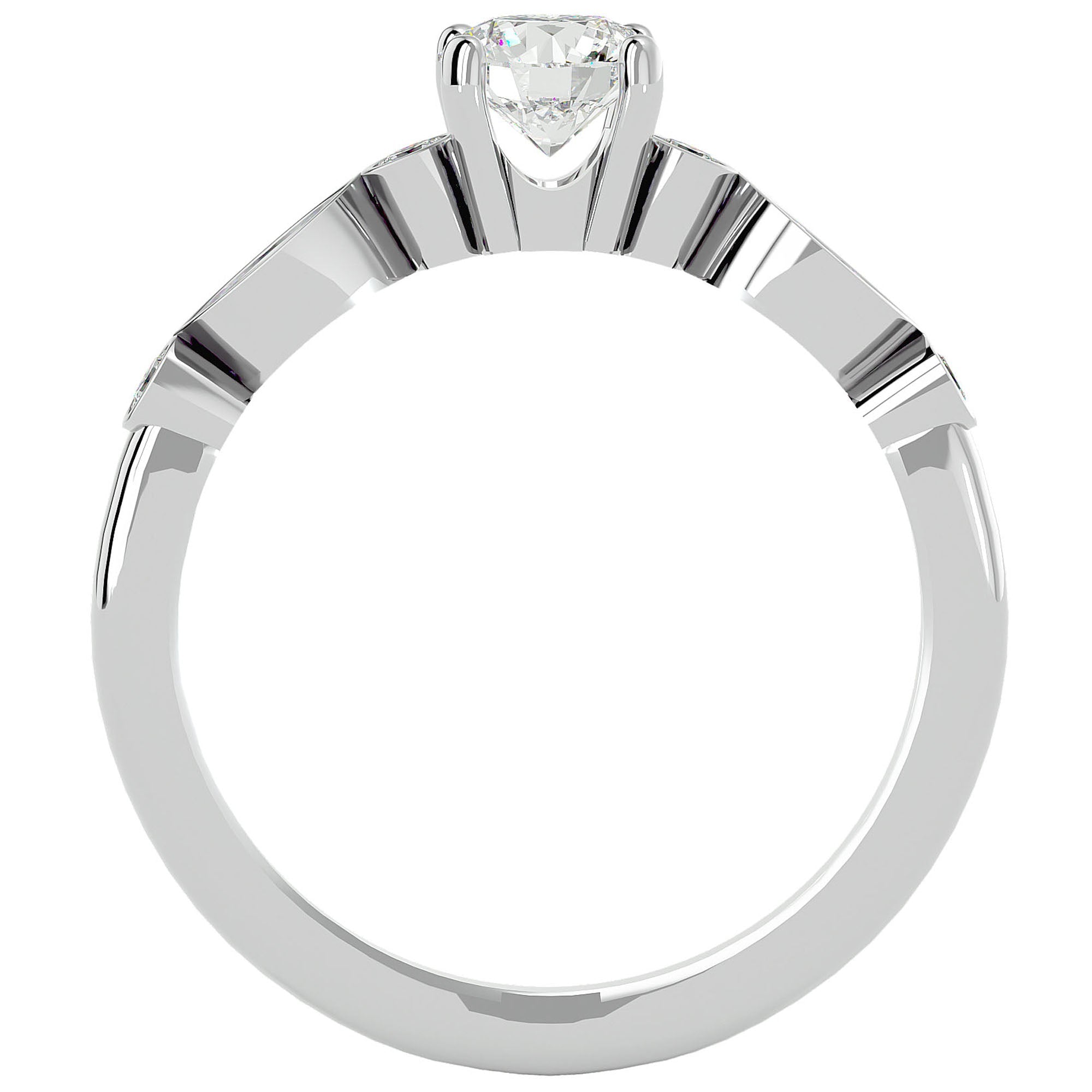 Inel De Logodnă Solitaire Retro cu Diamante Naturale de 0.91 ct din Platina - Castelo.ro