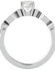 Inel De Logodnă Solitaire Retro cu Diamante Naturale de 0.91 ct din Platina - Castelo.ro