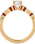 Inel De Logodnă Solitaire Retro cu Diamante Naturale de 0.91 ct din 18k Aur Galben - Castelo.ro