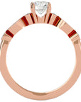 Inel De Logodnă Solitaire Retro cu Diamante Create în Laborator de 0.91 ct din 18k Aur Roz - Castelo.ro