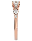Inel De Logodnă Solitaire Retro cu Moissanite de 0.91 ct din 18k Aur Roz - Castelo.ro