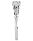 Inel De Logodnă Solitaire Retro cu Diamante Naturale de 0.91 ct din Platina - Castelo.ro