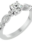 Inel De Logodnă Solitaire Retro cu Diamante Naturale de 0.91 ct din Platina - Castelo.ro