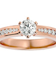 Inel De Logodnă Solitaire Pluie d'Or cu Moissanite de 1.06 ct din 18k Aur Roz - Castelo.ro