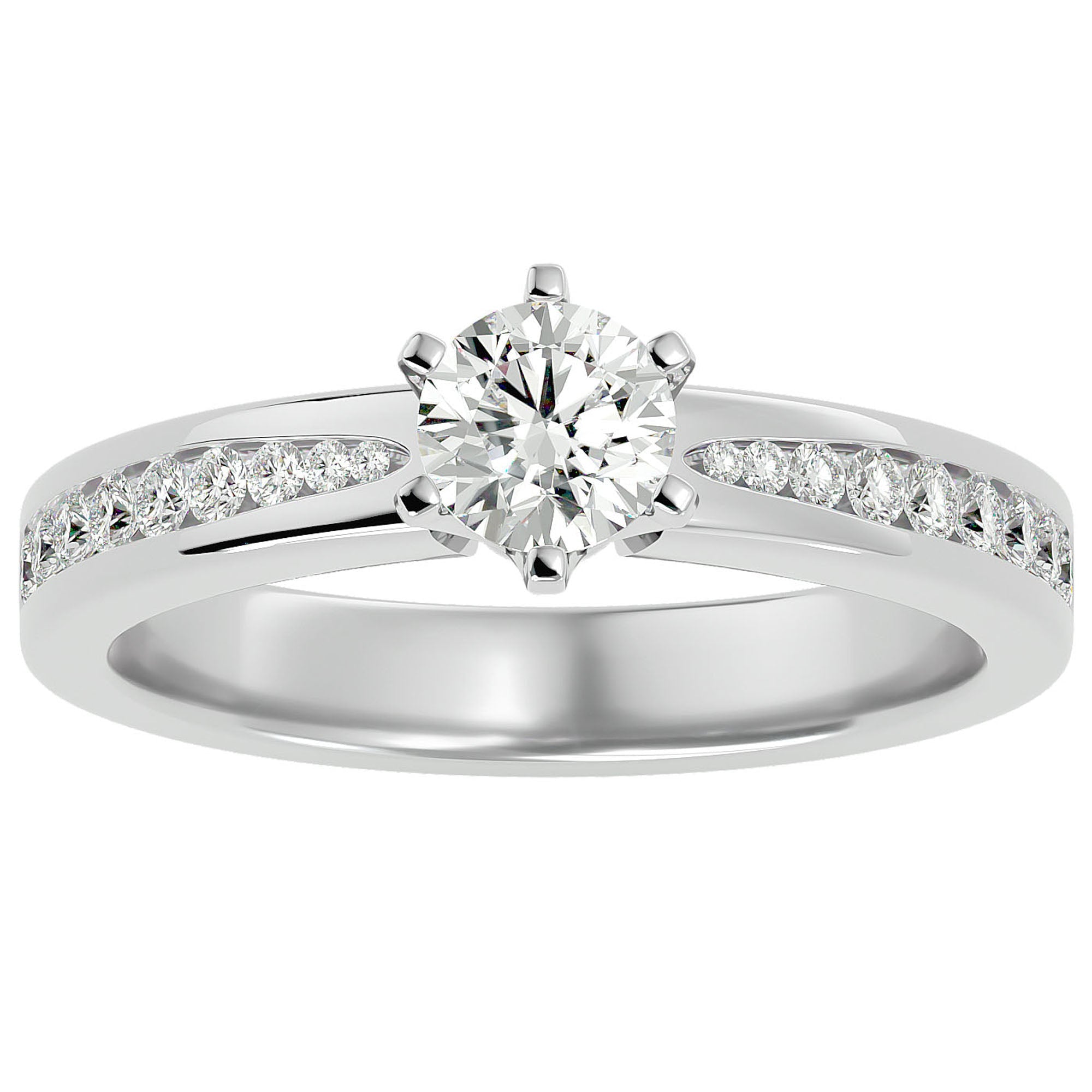 Inel De Logodnă Solitaire Pluie d'Or cu Moissanite de 1.06 ct din Platina - Castelo.ro