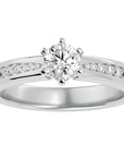 Inel De Logodnă Solitaire Pluie d'Or din Aur 14k cu Diamante Create în Laborator de 1.06 ct din 14k Aur Alb - Castelo.ro
