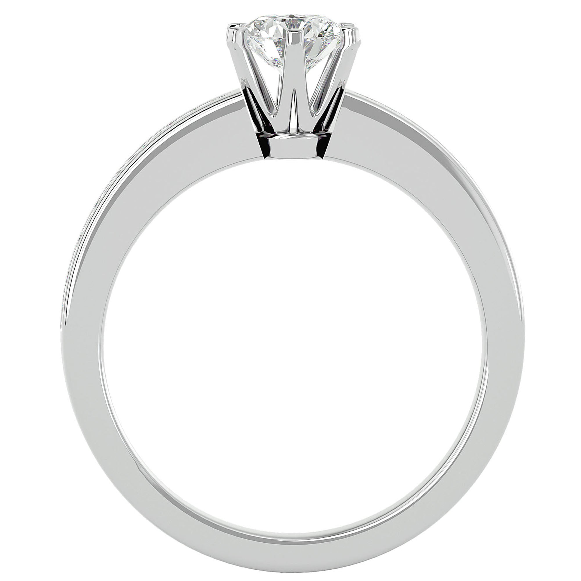Inel De Logodnă Solitaire Pluie d'Or din Aur 14k cu Diamante Naturale de 1.06 ct din 14k Aur Alb - Castelo.ro