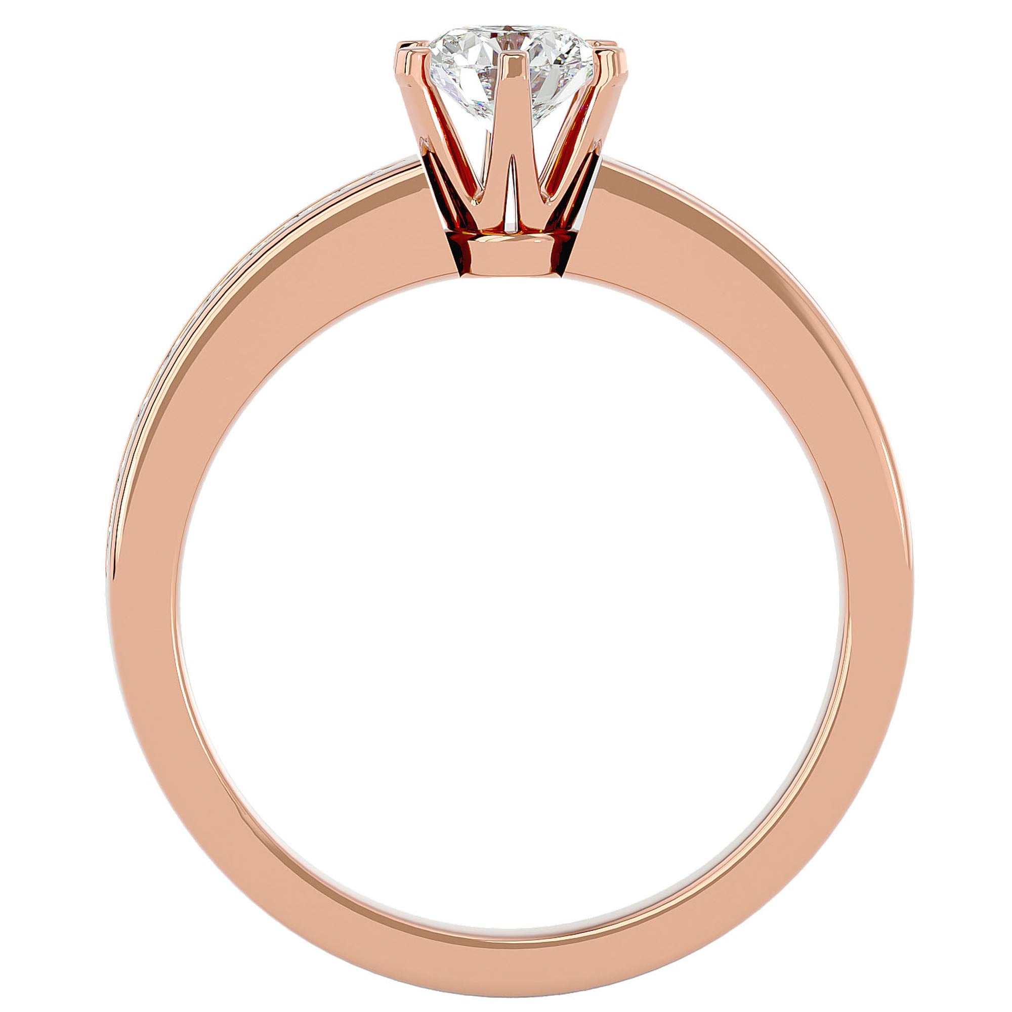 Inel De Logodnă Solitaire Pluie d'Or din Aur 14k cu Diamante Create în Laborator de 1.06 ct din 14k Aur Roz - Castelo.ro