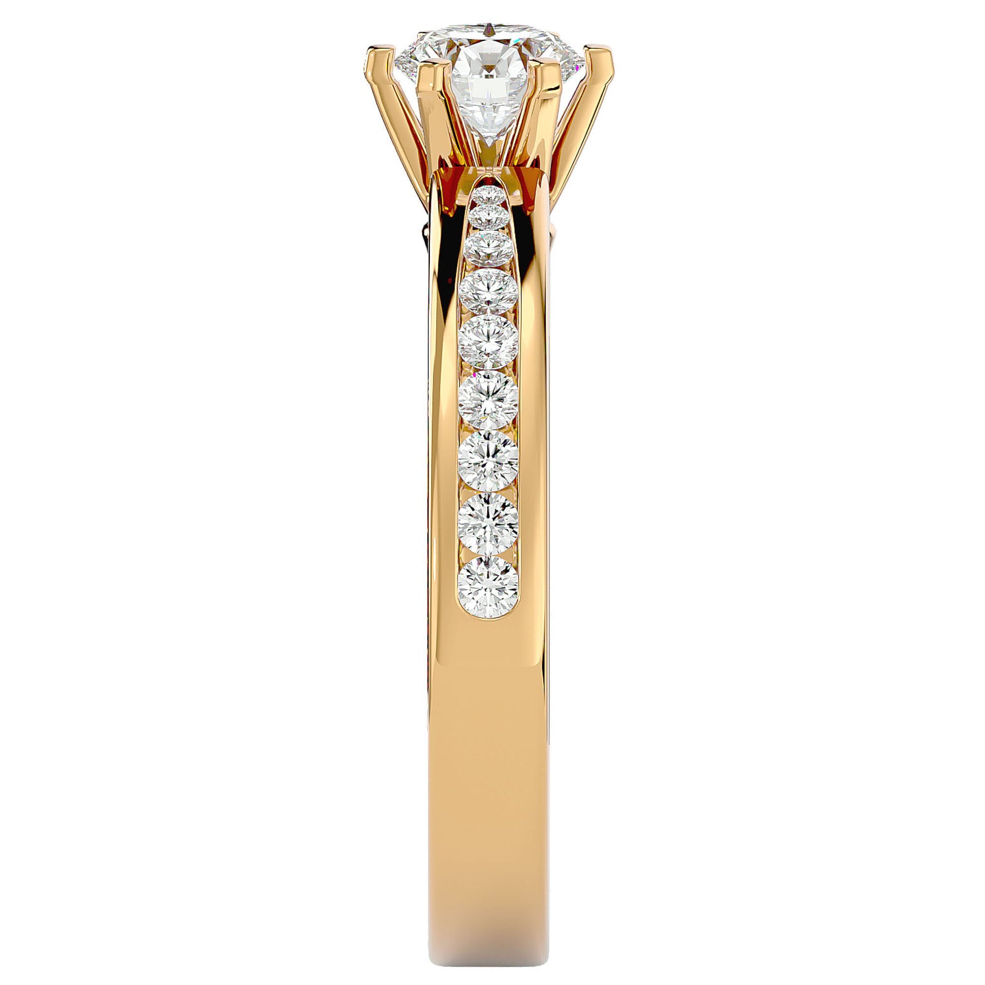 Inel De Logodnă Solitaire Pluie d'Or din Aur 14k cu Diamante Create în Laborator de 1.06 ct din 14k Aur Galben - Castelo.ro