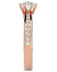 Inel De Logodnă Solitaire Pluie d'Or cu Moissanite de 1.06 ct din 18k Aur Roz - Castelo.ro
