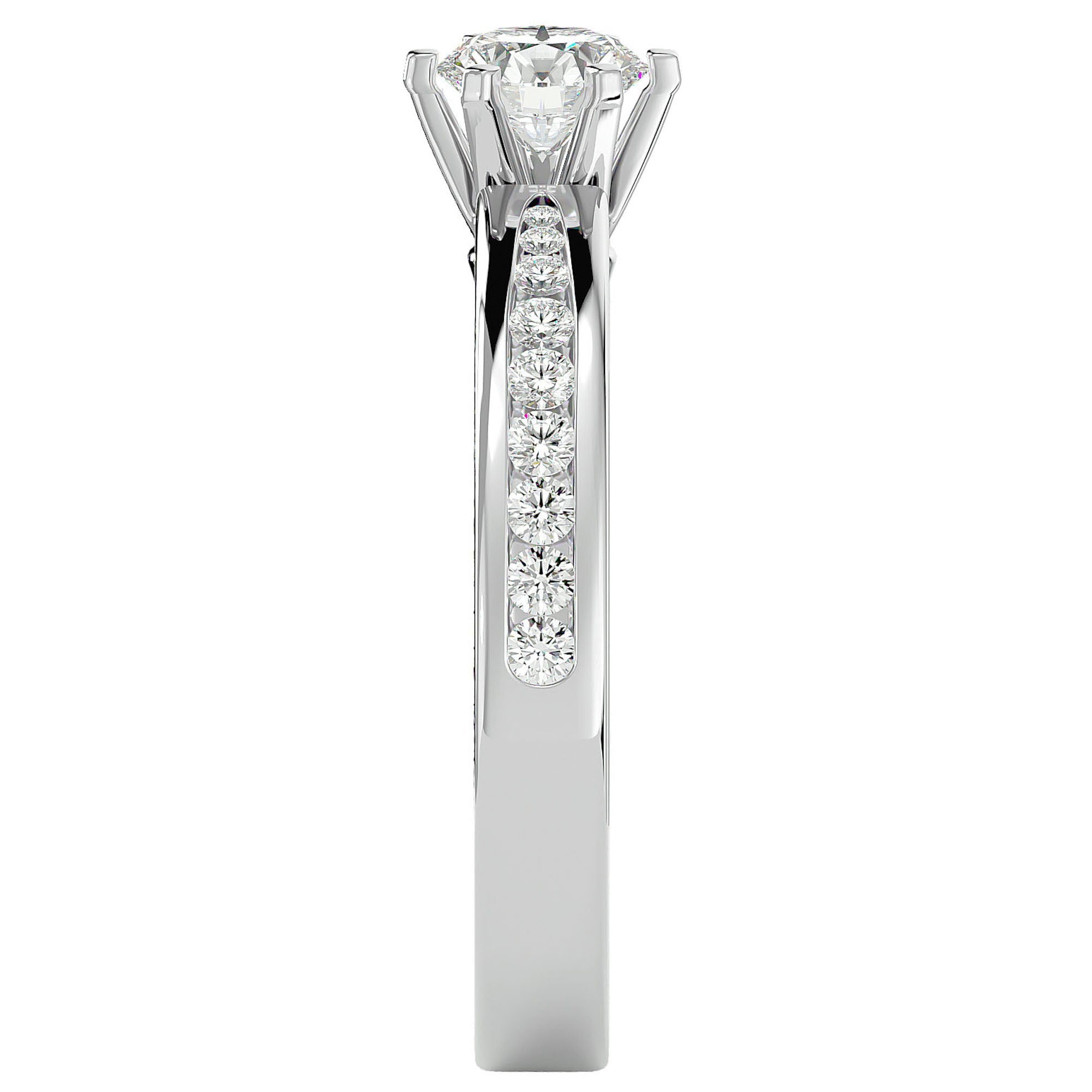 Inel De Logodnă Solitaire Pluie d'Or din Aur 14k cu Diamante Create în Laborator de 1.06 ct din 14k Aur Alb - Castelo.ro