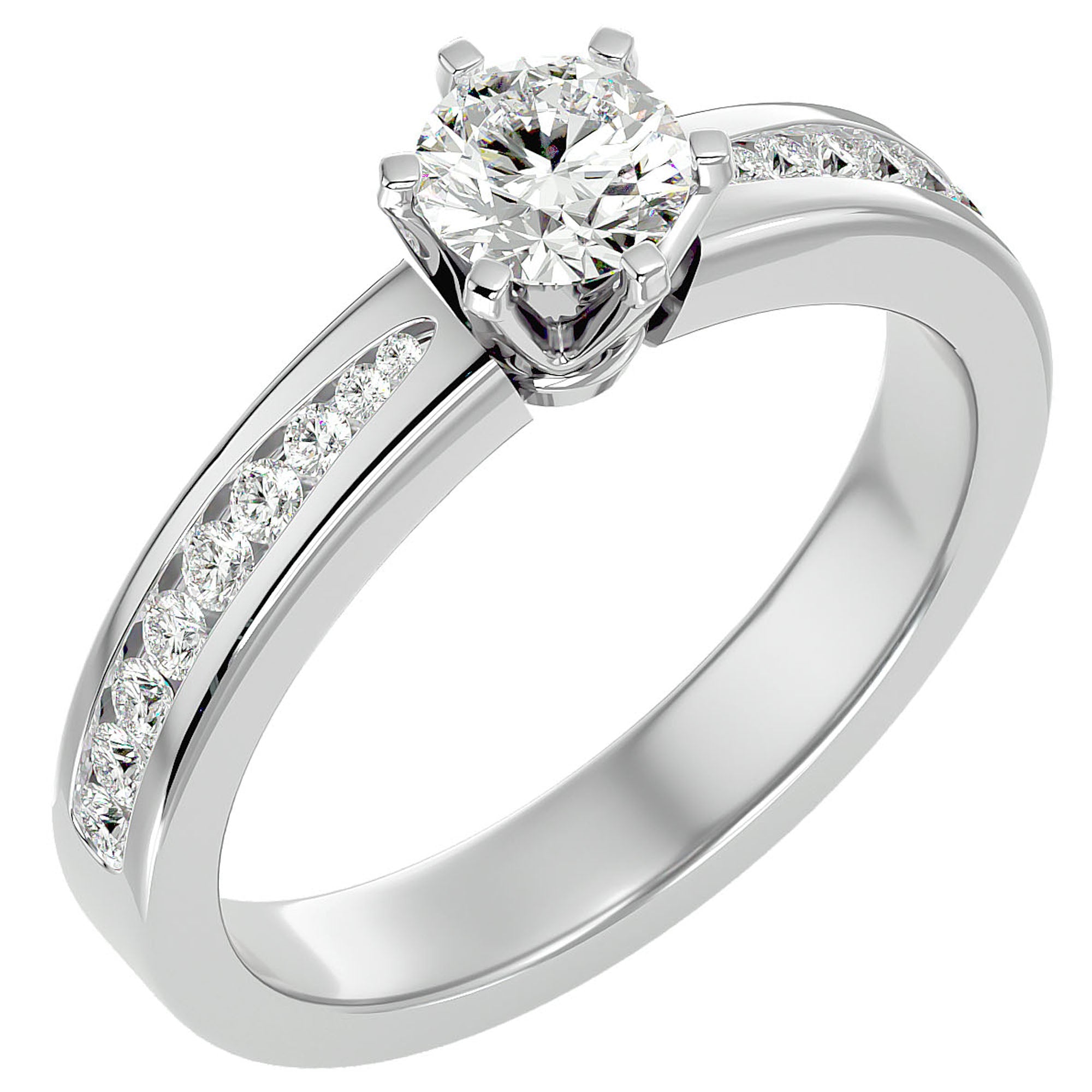Inel De Logodnă Solitaire Pluie d'Or cu Diamante Create în Laborator de 1.06 ct din Platina - Castelo.ro