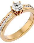 Inel De Logodnă Solitaire Pluie d'Or cu Moissanite de 1.06 ct din 18k Aur Galben - Castelo.ro
