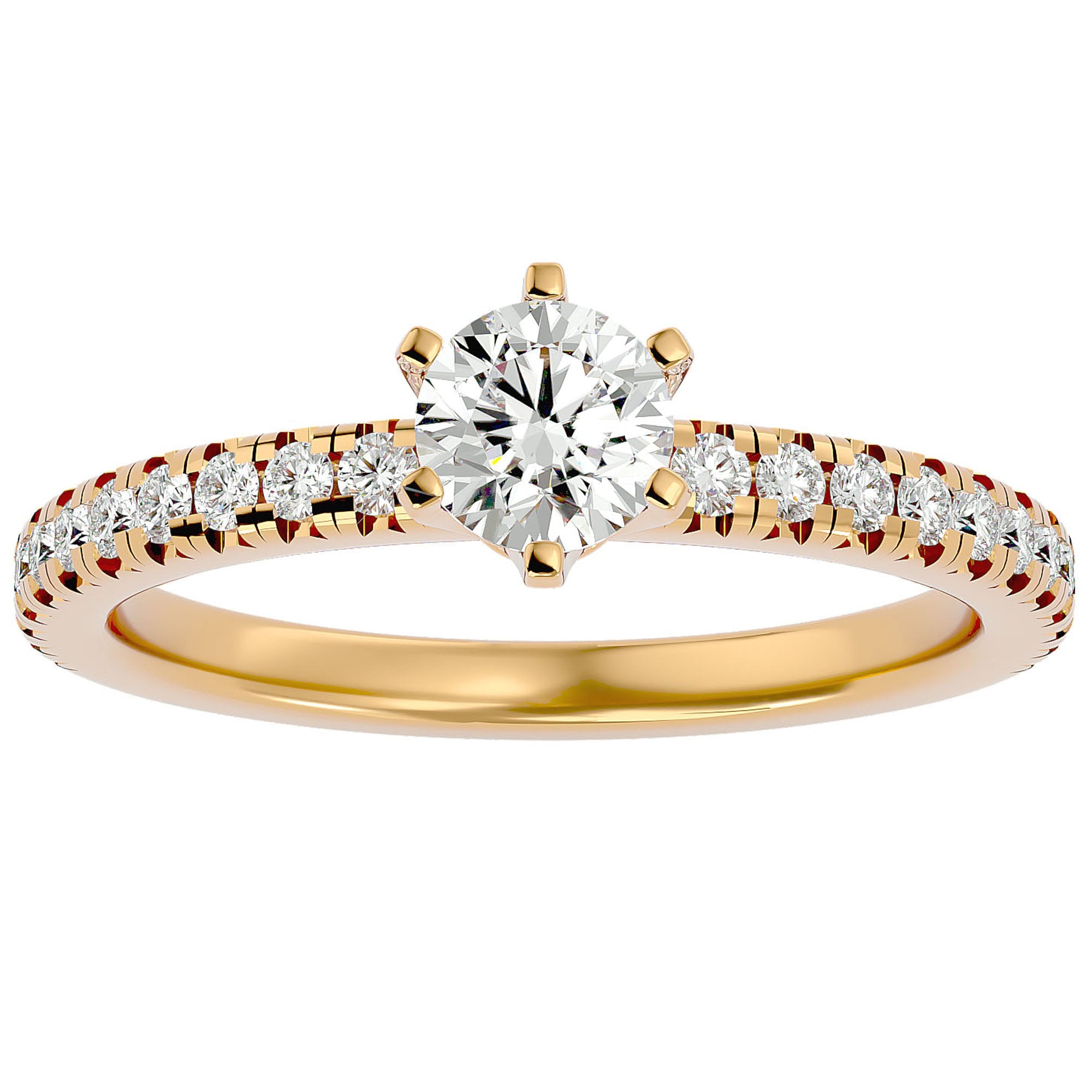 Inel De Logodnă Solitaire Légende de Mer din Aur 14k cu Diamante Create în Laborator de 1.03 ct. din 14k Aur Galben - Castelo.ro