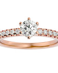 Inel De Logodnă Solitaire Légende de Mer din Aur 14k cu Diamante Naturale de 1.03 ct. din 14k Aur Roz - Castelo.ro