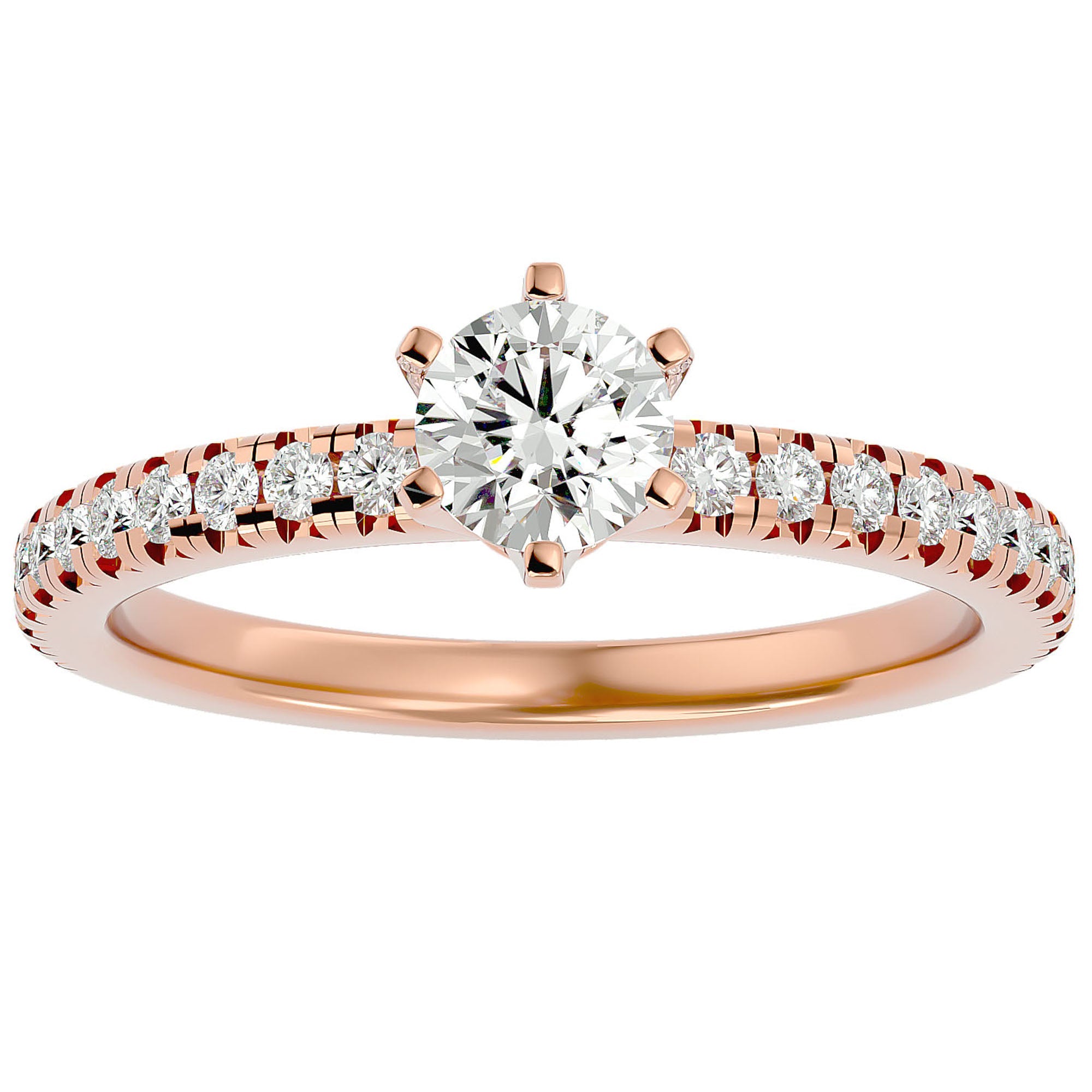 Inel De Logodnă Solitaire Légende de Mer din Aur 14k cu Diamante Create în Laborator de 1.03 ct. din 14k Aur Roz - Castelo.ro