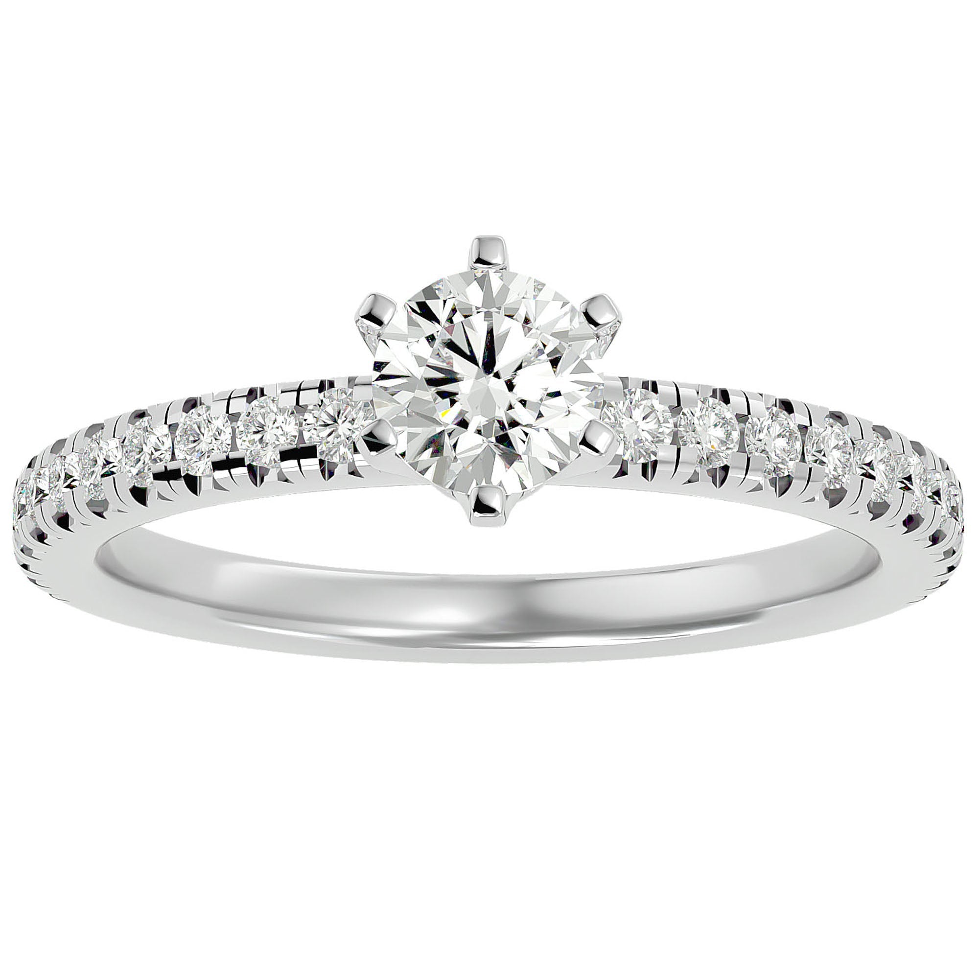 Inel De Logodnă Solitaire Légende de Mer din Aur 14k cu Diamante Create în Laborator de 1.03 ct. din 14k Aur Alb - Castelo.ro
