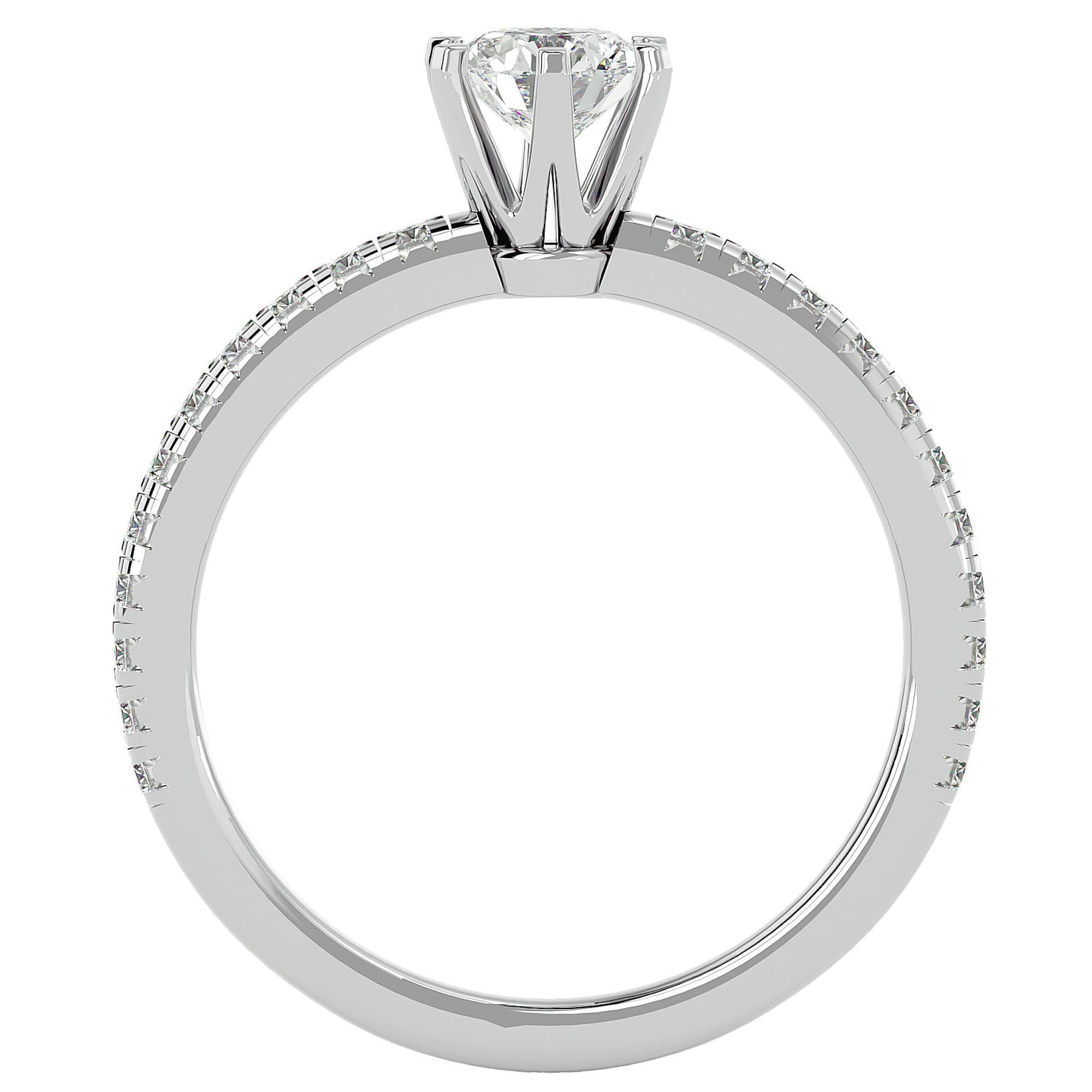 Inel De Logodnă Solitaire Légende de Mer din Aur 14k cu Diamante Create în Laborator de 1.03 ct. din 14k Aur Alb - Castelo.ro
