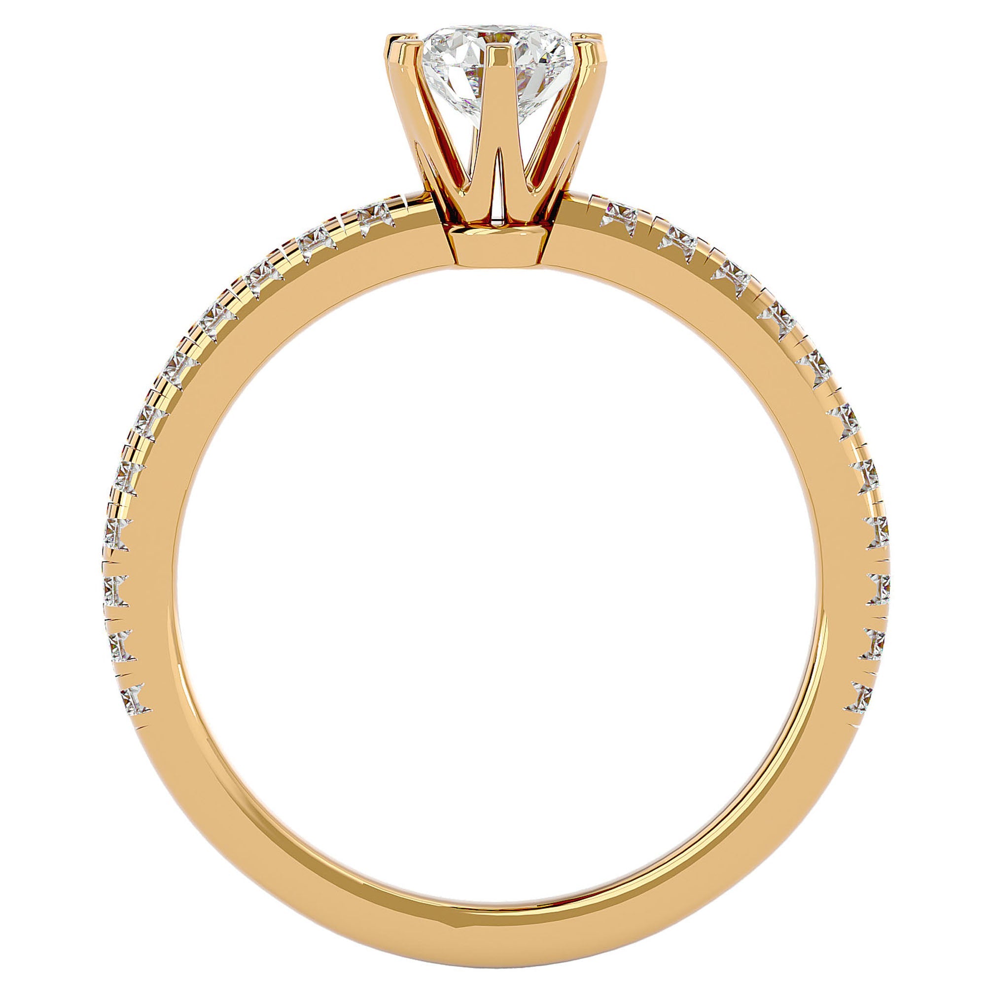Inel De Logodnă Solitaire Légende de Mer din Aur 14k cu Diamante Create în Laborator de 1.03 ct. din 14k Aur Galben - Castelo.ro