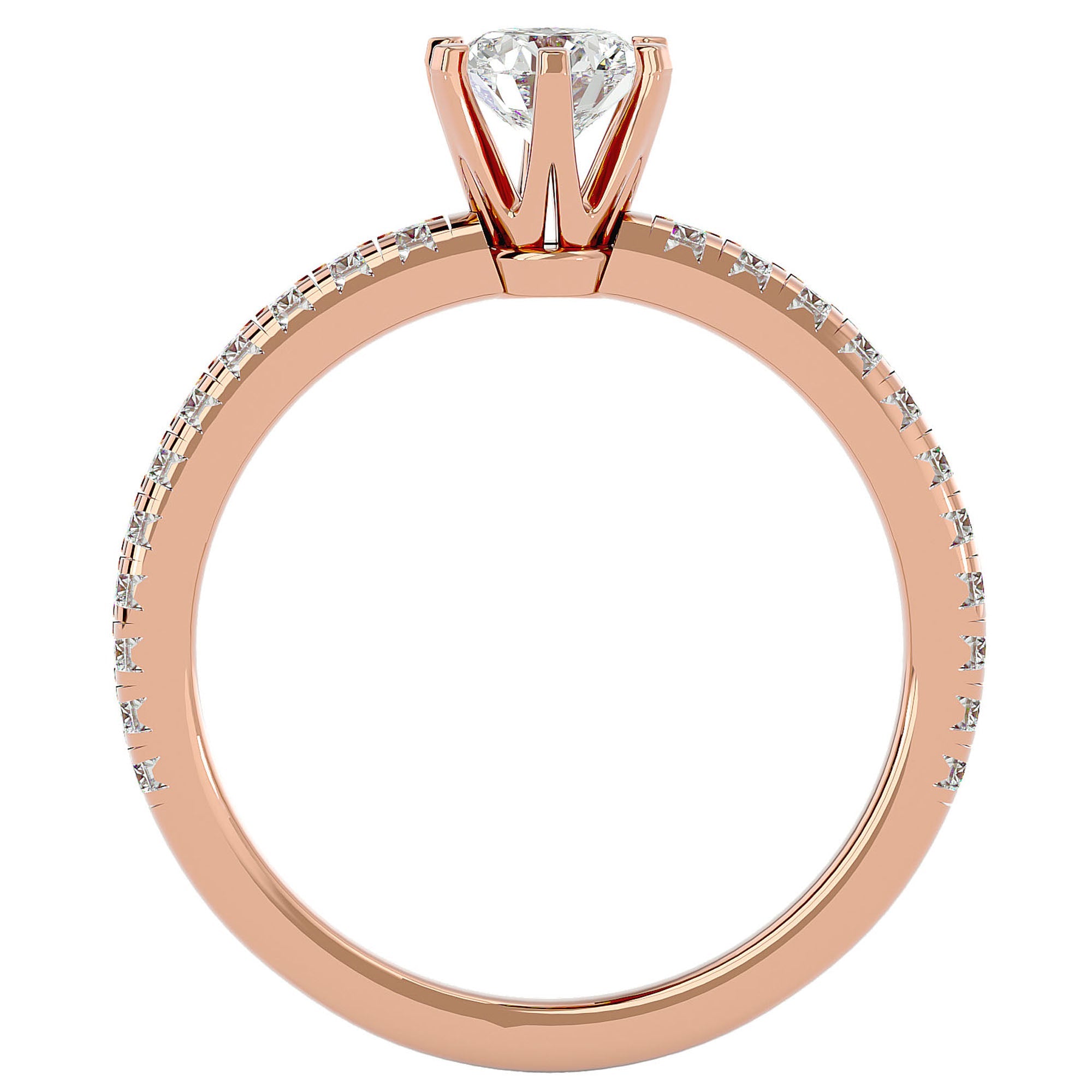 Inel De Logodnă Solitaire Légende de Mer din Aur 14k cu Diamante Create în Laborator de 1.03 ct. din 14k Aur Roz - Castelo.ro