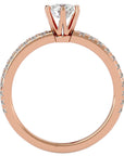 Inel De Logodnă Solitaire Légende de Mer din Aur 14k cu Diamante Naturale de 1.03 ct. din 14k Aur Roz - Castelo.ro