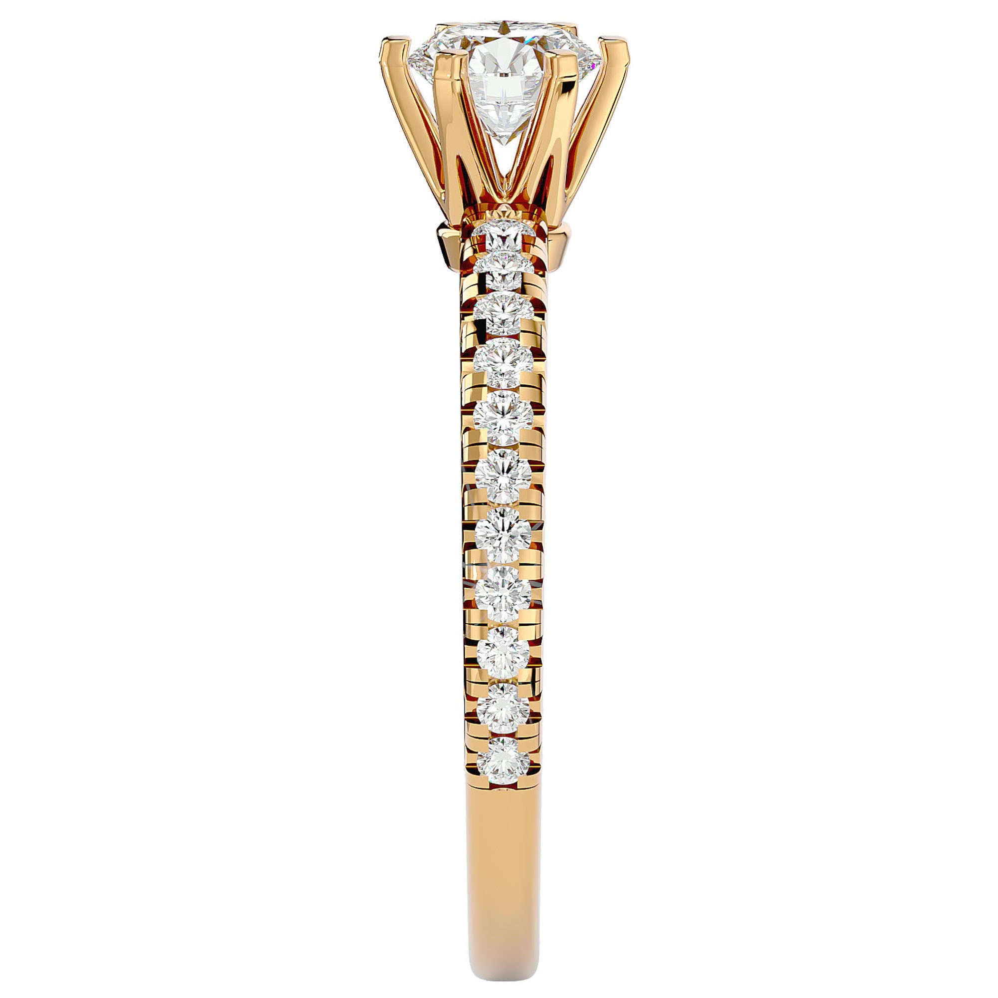 Inel De Logodnă Solitaire Légende de Mer cu Moissanite de 1.03 ct. din 18k Aur Galben - Castelo.ro