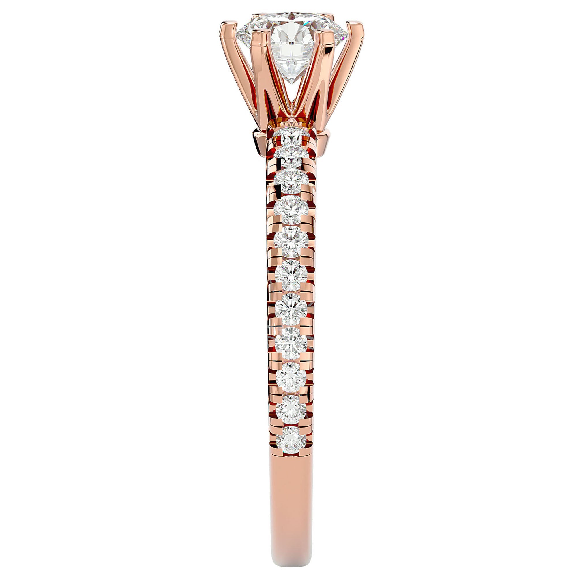 Inel De Logodnă Solitaire Légende de Mer din Aur 14k cu Diamante Create în Laborator de 1.03 ct. din 14k Aur Roz - Castelo.ro