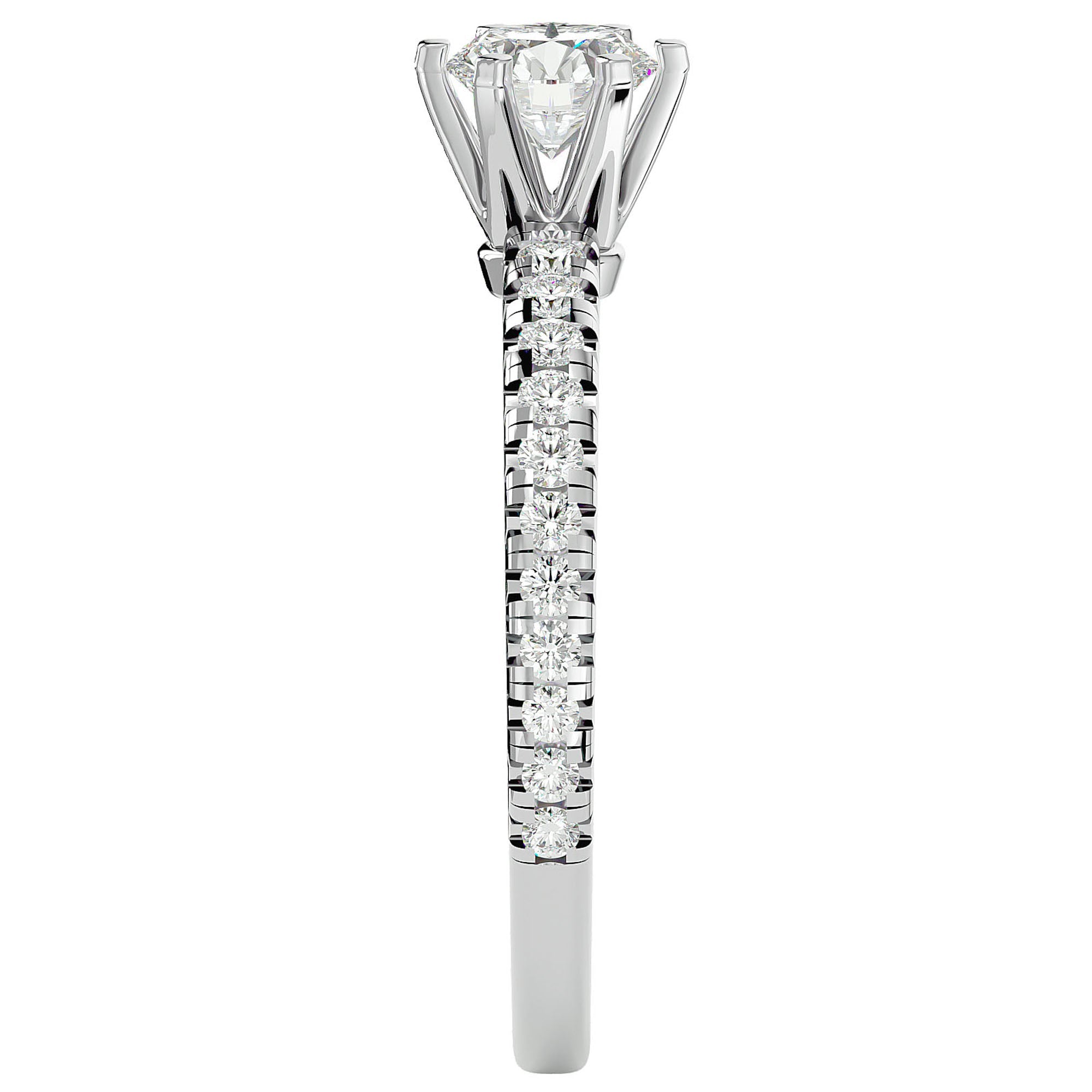 Inel De Logodnă Solitaire Légende de Mer din Aur 14k cu Diamante Create în Laborator de 1.03 ct. din 14k Aur Alb - Castelo.ro