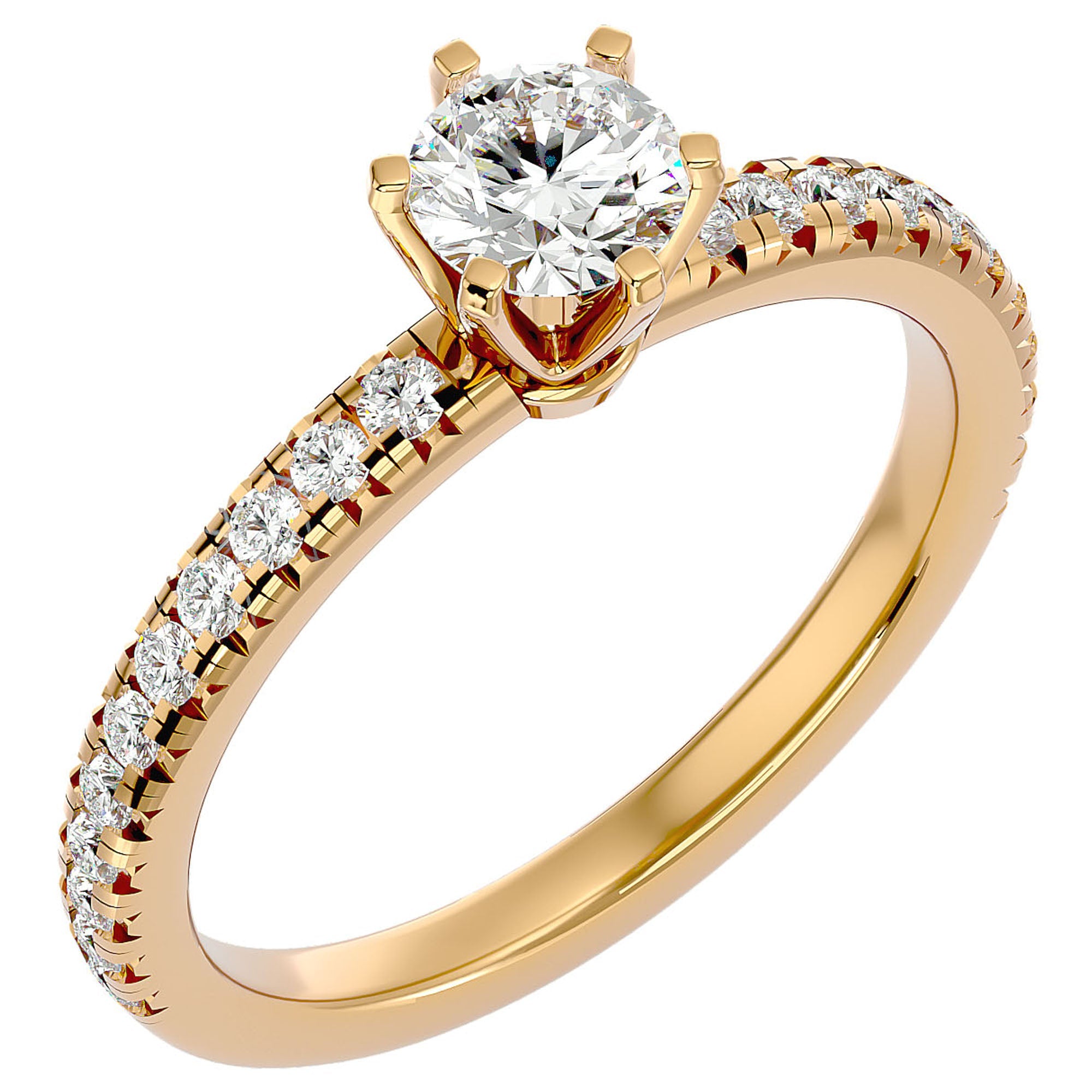 Inel De Logodnă Solitaire Légende de Mer din Aur 14k cu Diamante Create în Laborator de 1.03 ct. din 14k Aur Galben - Castelo.ro
