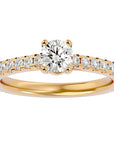 Inel De Logodnă Solitaire Fleur de Nuit cu Diamante Create în Laborator de 1.20 ct din 18k Aur Galben - Castelo.ro
