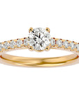 Inel De Logodnă Solitaire Fleur de Nuit cu Moissanite de 1.20 ct din 18k Aur Galben - Castelo.ro