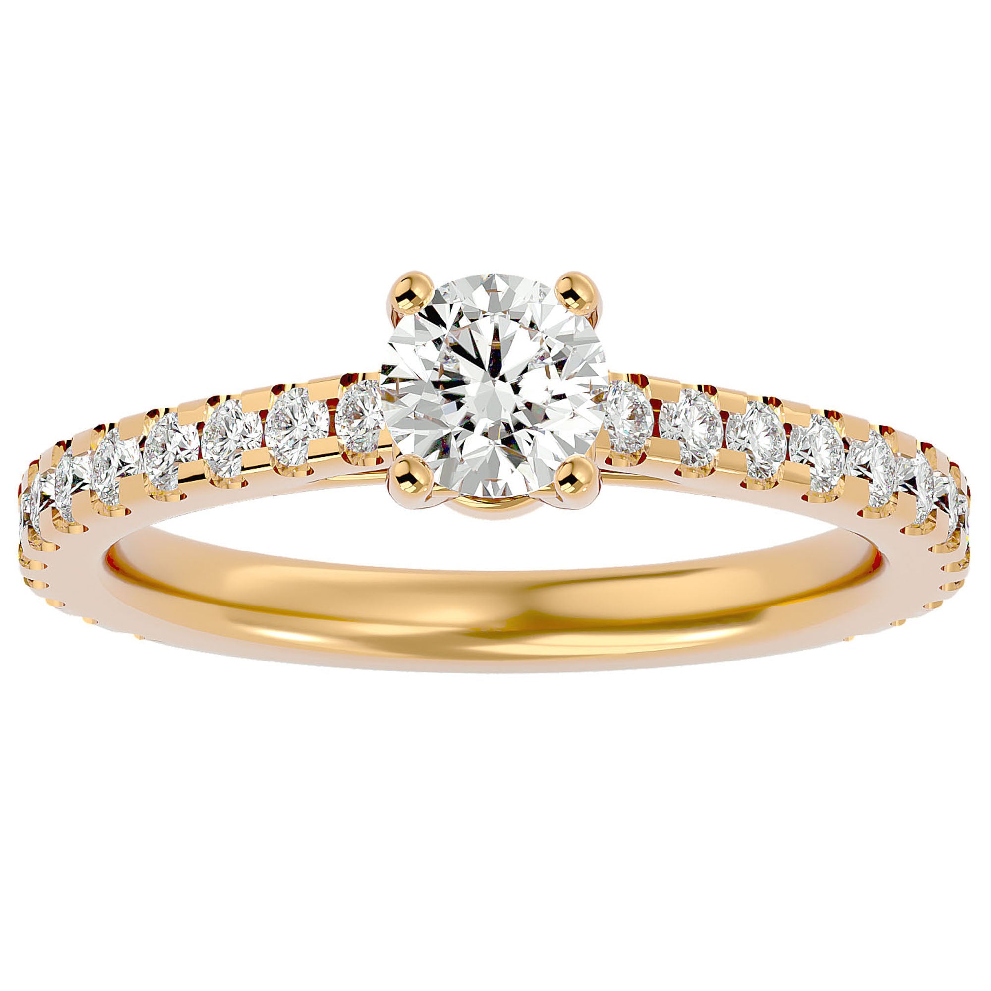 Inel De Logodnă Solitaire Fleur de Nuit din Aur 14k cu Diamante Naturale de 1.20 ct din 14k Aur Galben - Castelo.ro