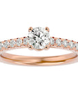 Inel De Logodnă Solitaire Fleur de Nuit din Aur 14k cu Diamante Create în Laborator de 1.20 ct din 14k Aur Roz - Castelo.ro