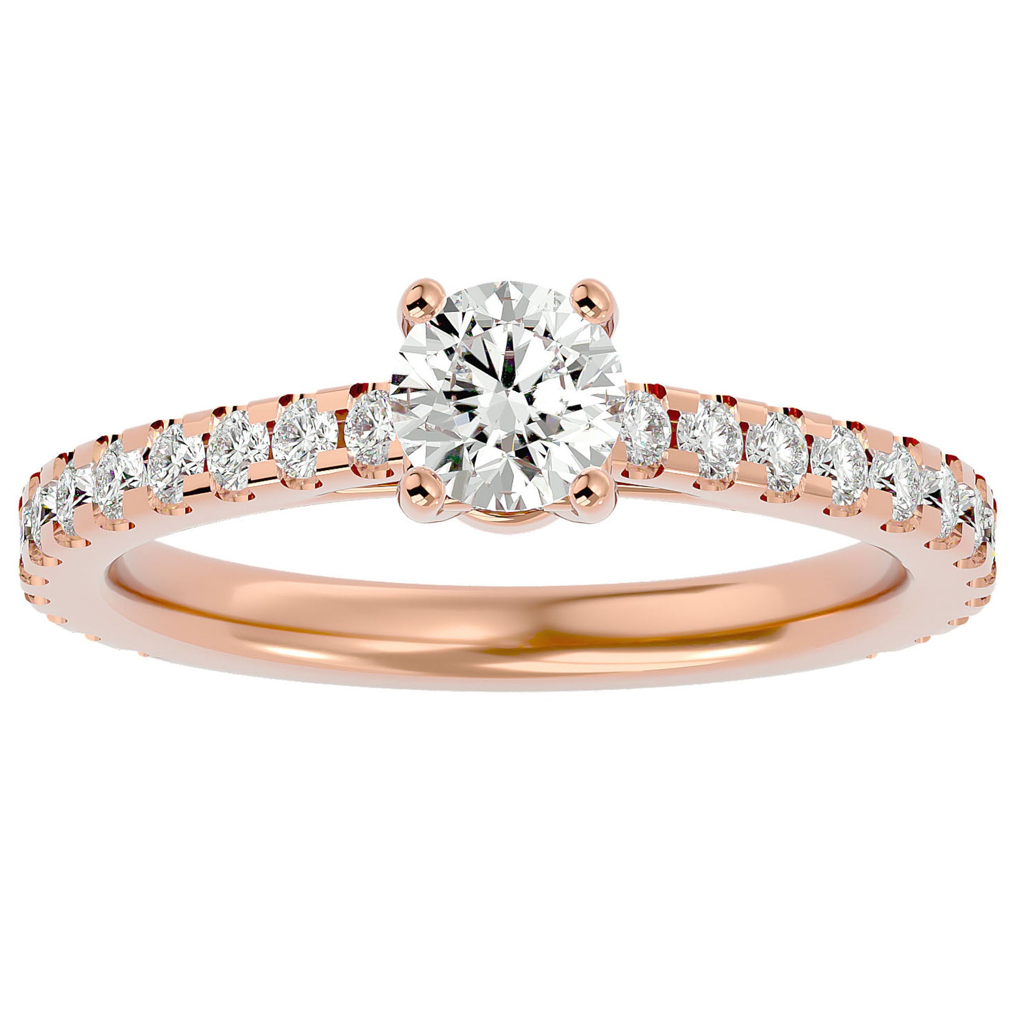 Inel De Logodnă Solitaire Fleur de Nuit cu Moissanite de 1.20 ct din 18k Aur Roz - Castelo.ro