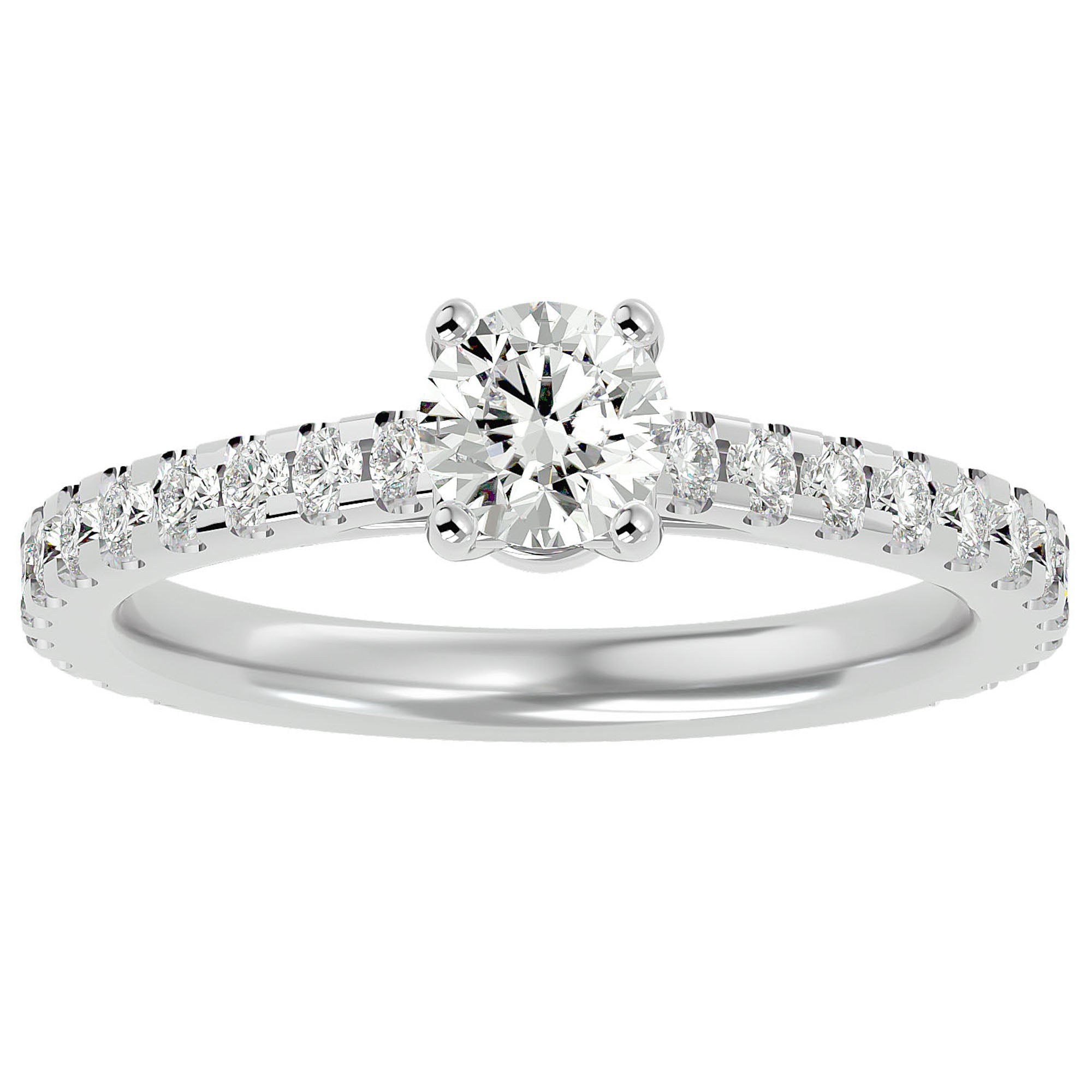 Inel De Logodnă Solitaire Fleur de Nuit cu Moissanite de 1.20 ct din Platina - Castelo.ro
