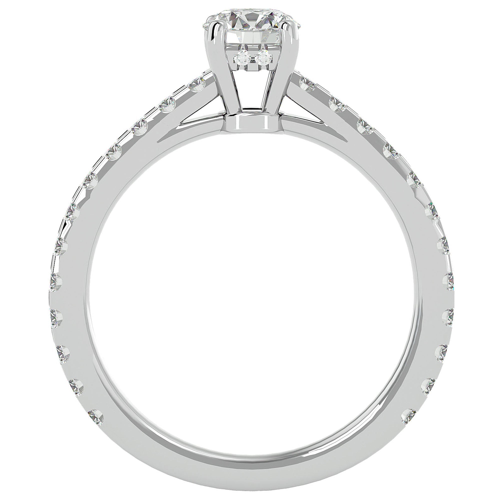 Inel De Logodnă Solitaire Fleur de Nuit cu Moissanite de 1.20 ct din Platina - Castelo.ro