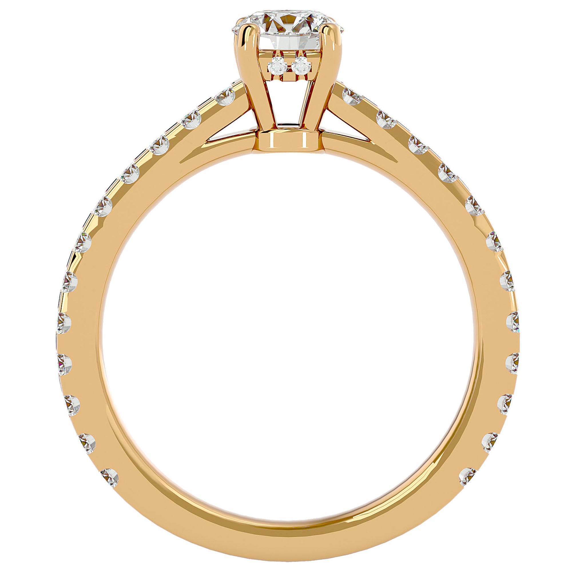 Inel De Logodnă Solitaire Fleur de Nuit cu Moissanite de 1.20 ct din 18k Aur Galben - Castelo.ro