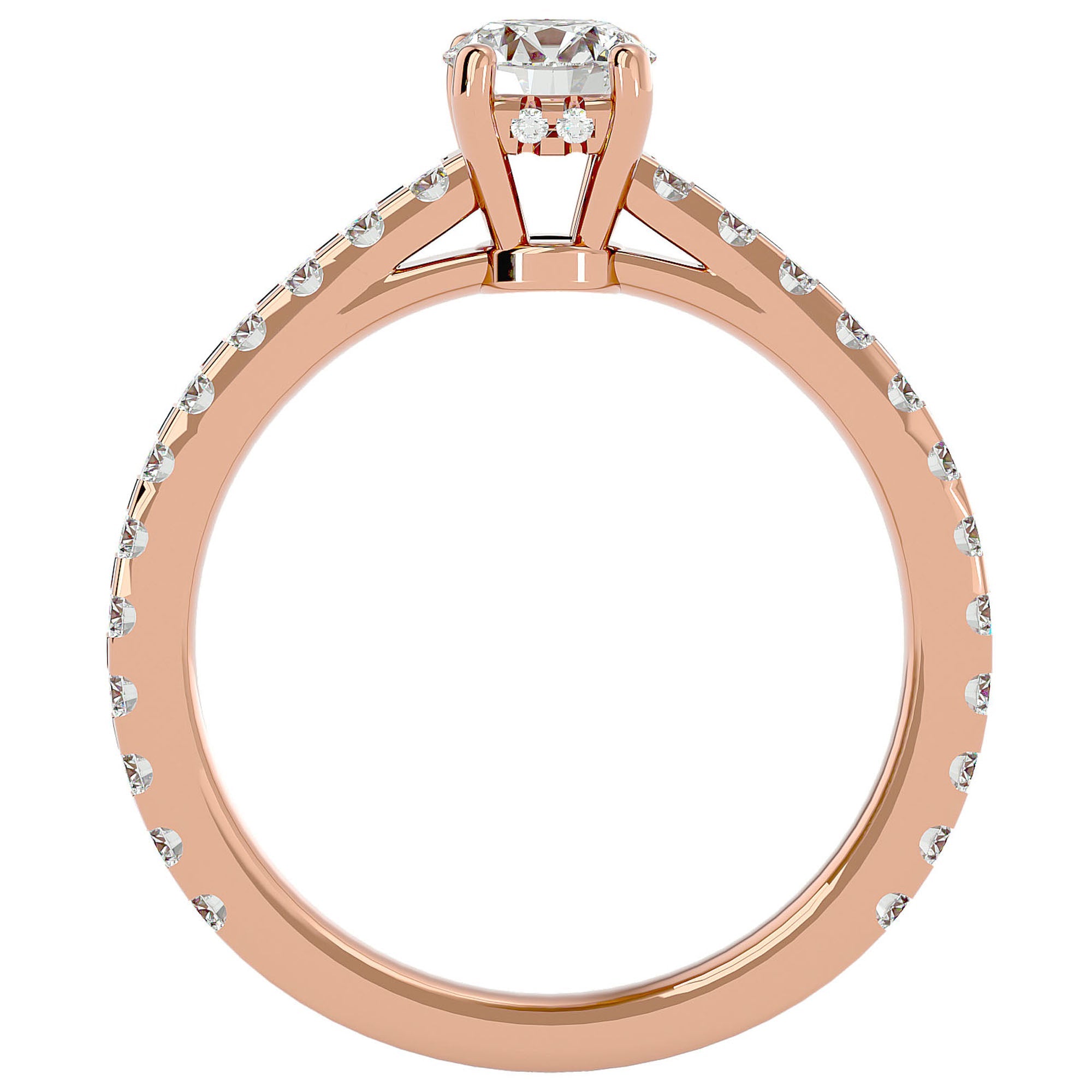 Inel De Logodnă Solitaire Fleur de Nuit cu Moissanite de 1.20 ct din 18k Aur Roz - Castelo.ro