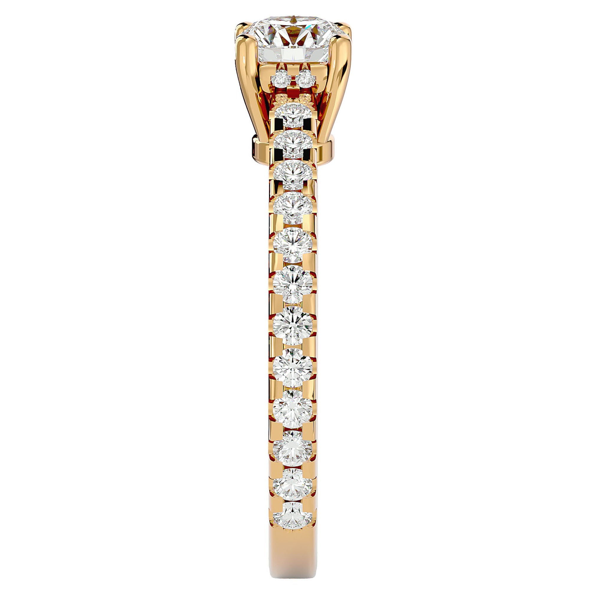 Inel De Logodnă Solitaire Fleur de Nuit din Aur 14k cu Diamante Naturale de 1.20 ct din 14k Aur Galben - Castelo.ro