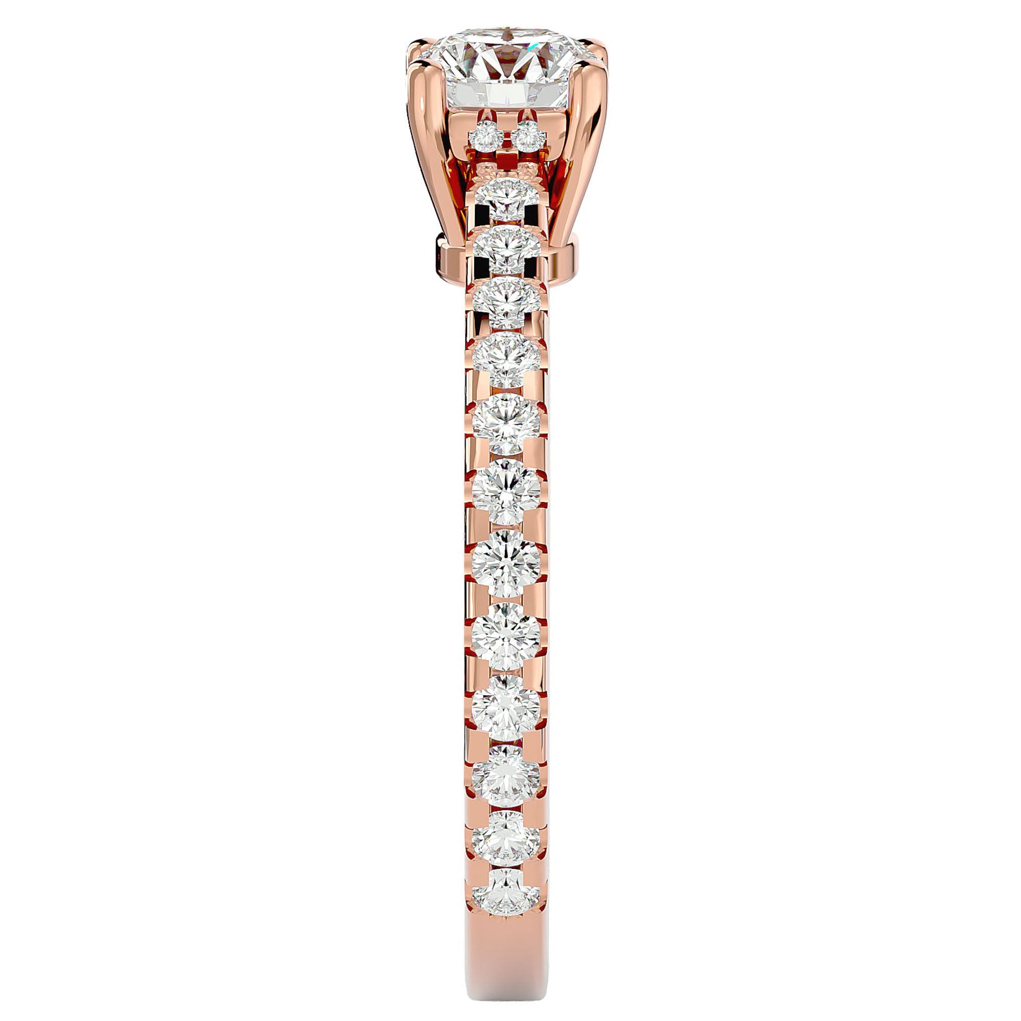 Inel De Logodnă Solitaire Fleur de Nuit din Aur 14k cu Diamante Naturale de 1.20 ct din 14k Aur Roz - Castelo.ro