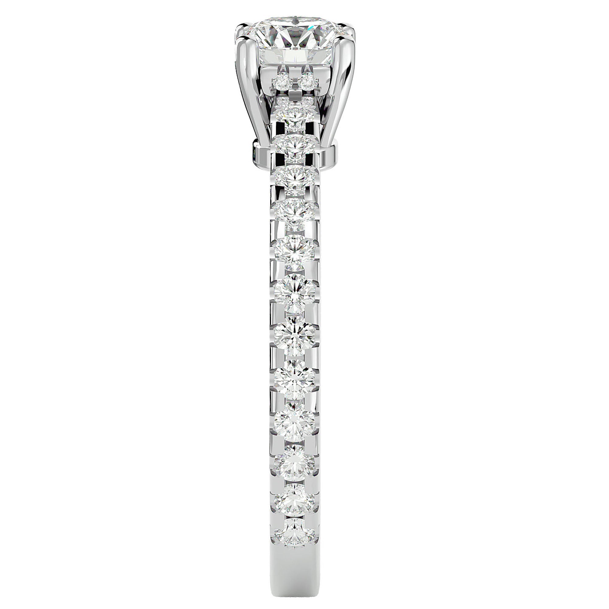 Inel De Logodnă Solitaire Fleur de Nuit din Aur 14k cu Diamante Naturale de 1.20 ct din 14k Aur Alb - Castelo.ro