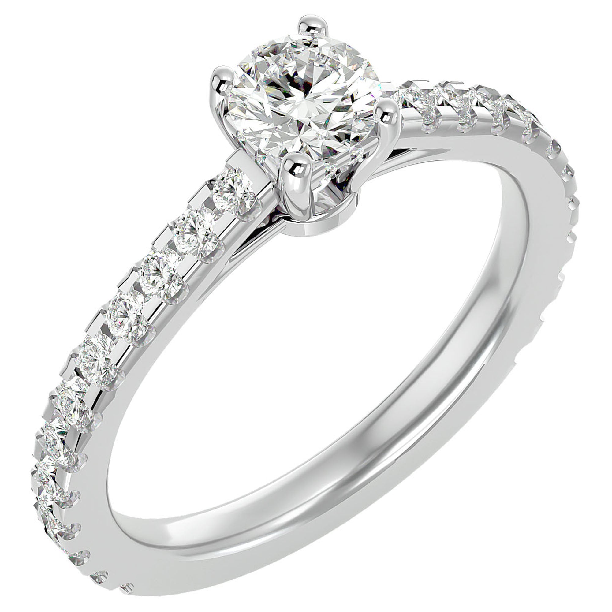 Inel De Logodnă Solitaire Fleur de Nuit cu Moissanite de 1.20 ct din Platina - Castelo.ro
