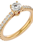 Inel De Logodnă Solitaire Fleur de Nuit cu Diamante Create în Laborator de 1.20 ct din 18k Aur Galben - Castelo.ro