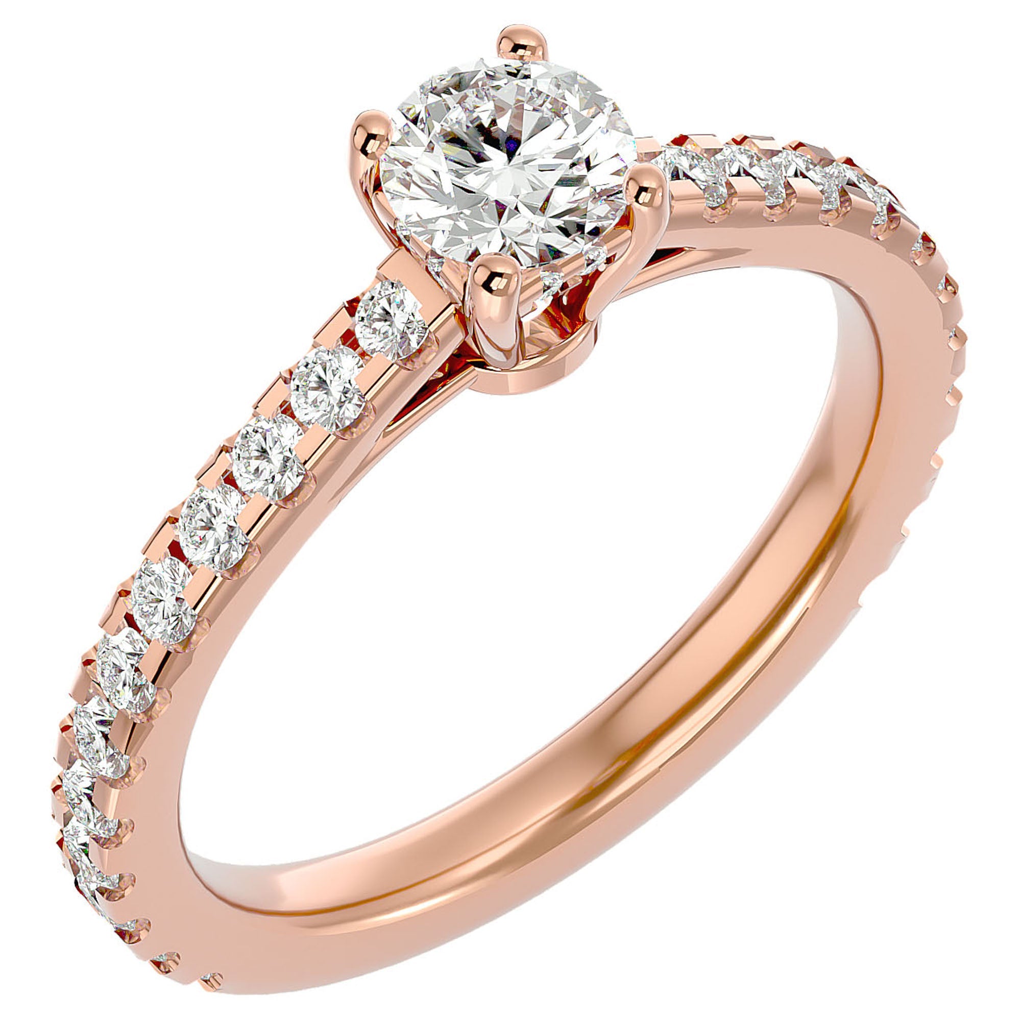 Inel De Logodnă Solitaire Fleur de Nuit cu Moissanite de 1.20 ct din 18k Aur Roz - Castelo.ro