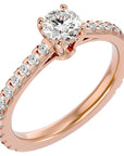 Inel De Logodnă Solitaire Fleur de Nuit din Aur 14k cu Diamante Create în Laborator de 1.20 ct din 14k Aur Roz - Castelo.ro