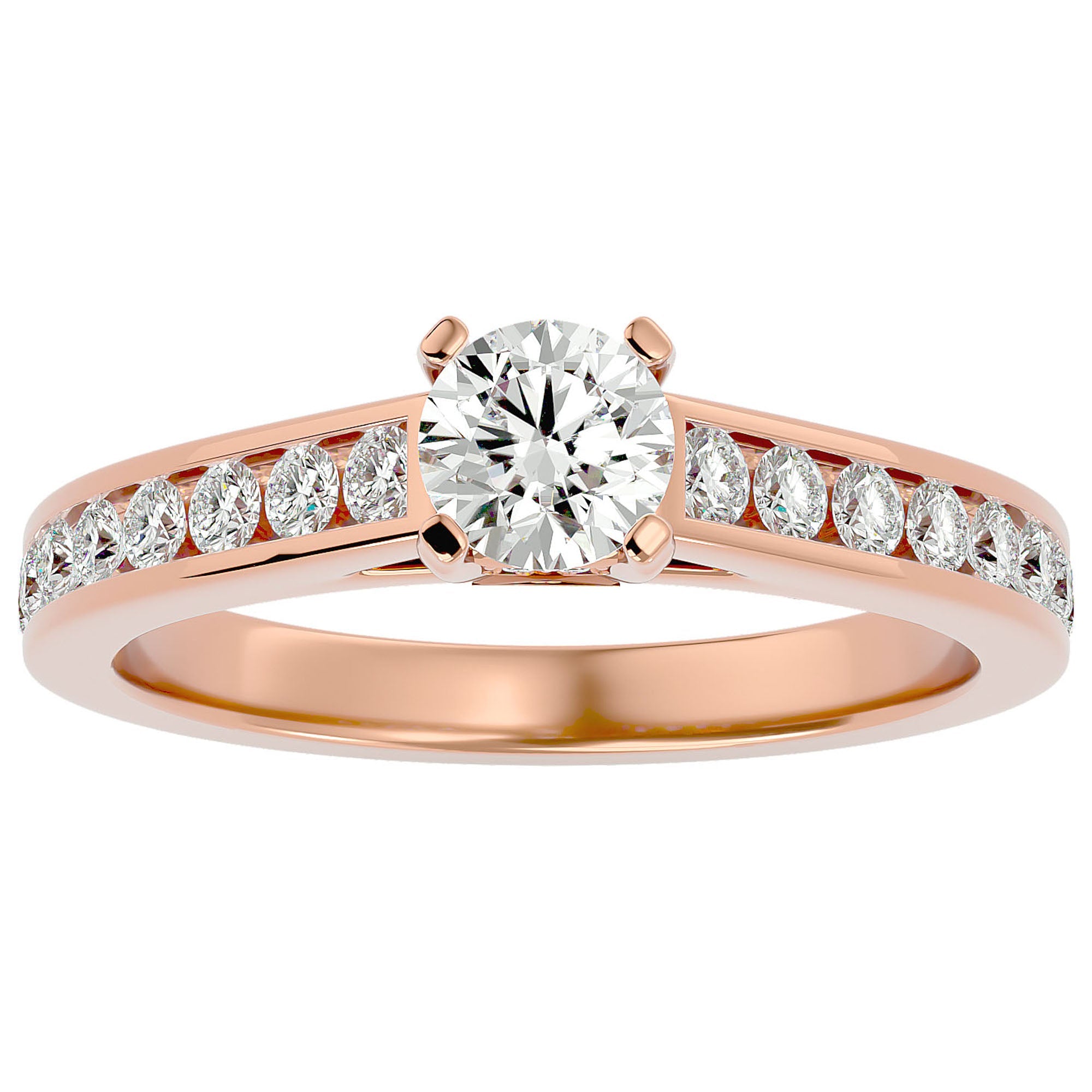 Inel De Logodnă Solitaire Éclat Divin din Aur 14k cu Diamante Naturale de 1.09 ct din 14k Aur Roz - Castelo.ro