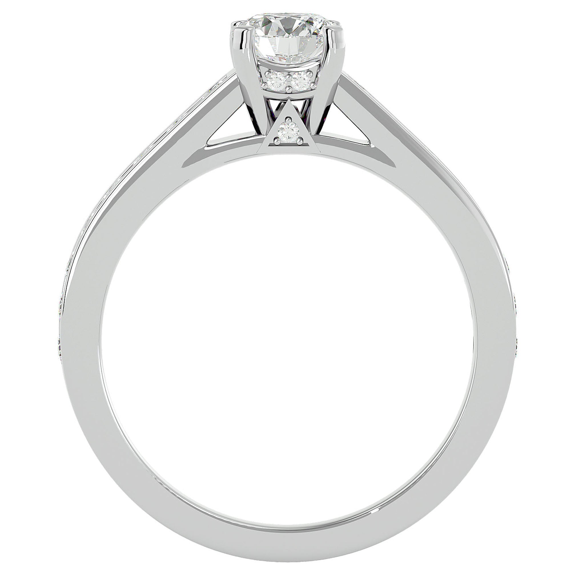 Inel De Logodnă Solitaire Éclat Divin din Aur 14k cu Moissanite de 1.09 ct din 14k Aur Alb - Castelo.ro
